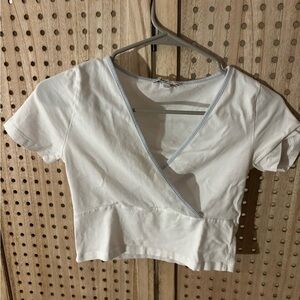 Chic White Wrap Crop Top